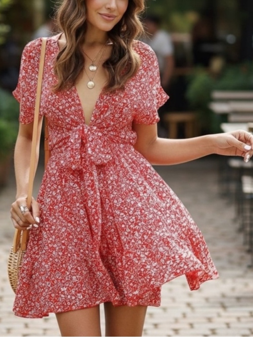NEW•XXL•Riley Red Flirty Floral Dress